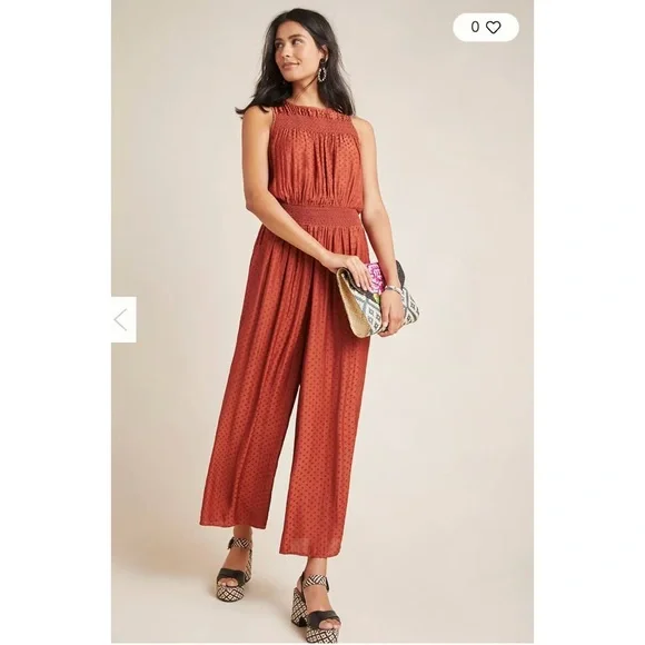 Anthropologie dRA Terracotta Jumpsuit - Picture 1 of 7